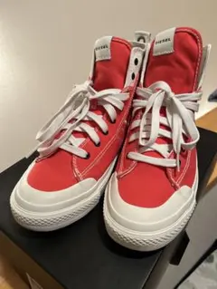 DIESEL レッド ハイカットスニーカー44