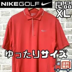 【ゆったりサイズ✨】ナイキゴルフ メンズ 半袖 ポロシャツ XL レッド 赤系