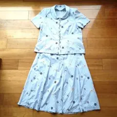 刺繍セットアップスーツ　L～LL　オーダーメイド　1点物　ツーピース　昭和レトロ