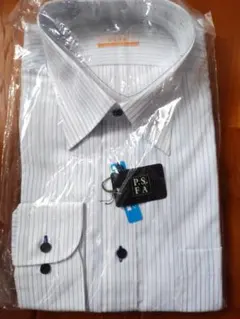 【新品未開封】P.S.FA 長袖 ワイシャツ ストライプ ブルー　L41-84
