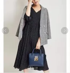 31 Sons de mode スパンローンドットロングフレアワンピース