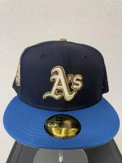 ニューエラ アスレチックス キャップ 50周年記念 ネイビー　青59 7 1/2