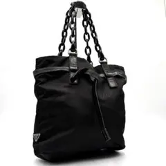 希少✨PRADA プラダ 三角ロゴ プラスチックチェーン ショルダーバッグ 黒