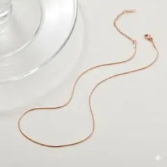 ネックレス スネークチェーン 1mm ピンクゴールド サージカルステンレス 新品