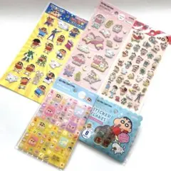 クレヨンしんちゃん　シール　タイルシール　おはじきシール　ふわふわ　ぷっくり