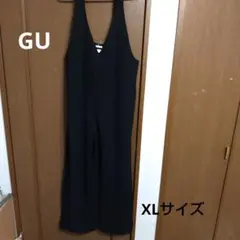 タグ付き GU サロペットパンツ ブラックXLサイズ