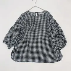 any FAM ブラウス L 　チェック　七分袖