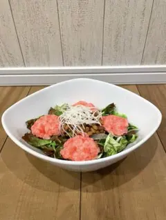 食品サンプル サラダ ネギトロ納豆サラダ フェイク
