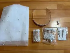 【美品】結婚式 小物セット ブライダルピアス ティアラ ヘア飾り パール