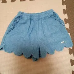 プティマイン 90 デニム スカラップ ショートパンツ