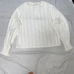 ‼️未使用に近い‼️Tシャツカットソーフリーサイズレース刺繍白綿53×50cm