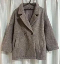 NICE CLAUP シャギーミドルコート　グレー