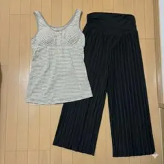 マタニティパンツ黒、授乳タンクトップM