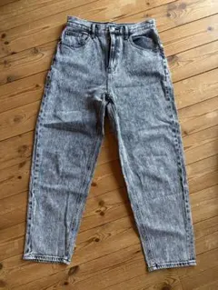 GU ハイウエスト マムジーンズ グレー デニムL