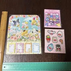 サンリオ いちご新聞　付録　ふせん　シール　コースター