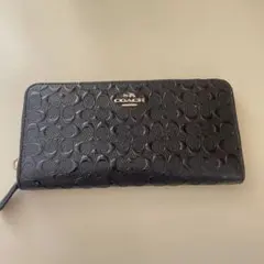 COACH ブラック 長財布 キルティング - メルカリ