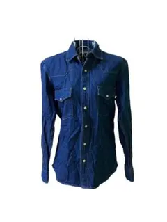 ジーユー トップス デニムシャツ 長袖 羽織 Sサイズ インディゴ シャツ