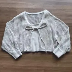 INGNI アイボリー クロップドカーディガン