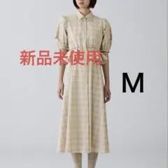 【定価￥4,990】rokh シャツワンピース（5分袖） ベージュ M