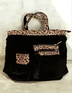 ヒョウ柄 スエードトートバッグ