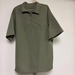 ハーフジップ 半袖シャツ XL カーキ 胸ポケットのサムネイル