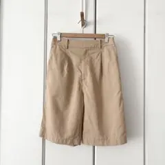 【UNIQLO ユニクロ】麻混 ベージュ バミューダパンツ ウエストゴム M