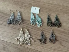 ビーズフリンジピアス