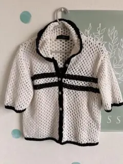 ZARA 半袖 クロシェ編み カーディガン ホワイト フリーサイズ
