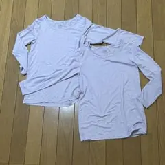 【中古】ユニクロ ヒートテック130サイズ 2枚 パープル