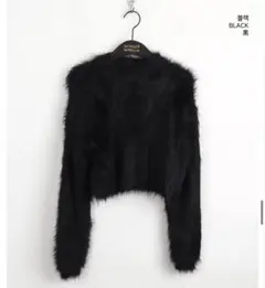 アンゴラファーラウンドクロップニット