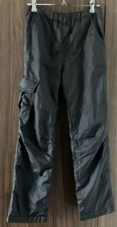 ブラック カーゴパンツ ナイロン フリース裏地 キッズ