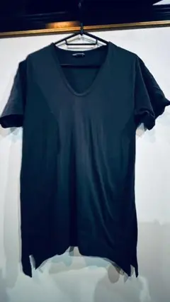 LAD MUSICIAN シンプルブラック Vネック Tシャツ