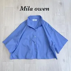 Mila owen クロップド丈釦ダウンハーフスリーブシャツ