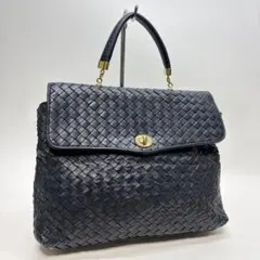 ボッテガヴェネタ ハンドバッグ ダークネイビー イントレチャート