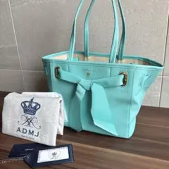 ADMJ エーディエムジェイ 牛革 グログランリボントート