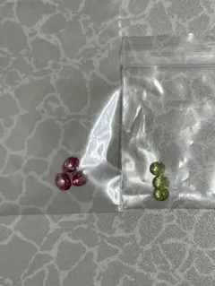 ピンクトパーズとペリドットのファセットカット6個セット