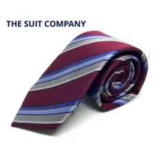 THE SUIT COMPANY ネクタイ　ワイン×ブルー×グレー　ストライプ