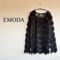 EMODA エモダ　フリンジカットソー　シアートップス　ファー　フリンジトップス