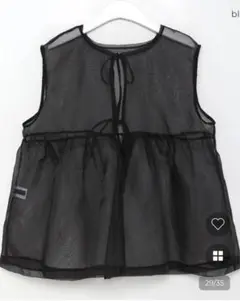 シースルーレイヤードリボンベスト nugu una ptiee