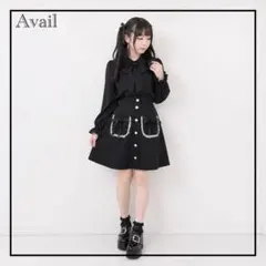 【新品タグ付き】アベイル　地雷系　黒　量産型　ミニスカート　Mサイズ 推し活 夏のサムネイル