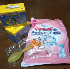 キッズ ハッピーセット ポケモン　ケロッグ スプーン 紙パンツ