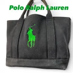 ポロラルフローレン　トートバッグ ビッグポニー刺繍 キャンバス ブラック