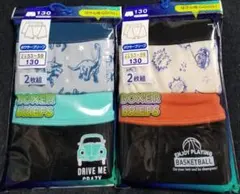 130cm　男の子　ボクサー　パンツ　４枚セット　下着　バスケ　クルマ　恐竜