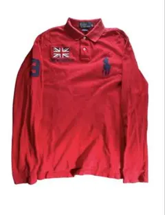 polo By ralph lauren90s赤ポロシャツs国旗swag y2k