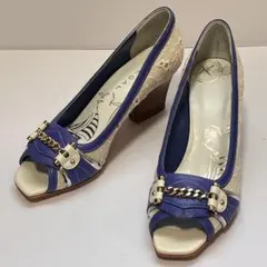 ✨未使用級✨ REGAL パンプス オープントゥ スタックドヒール 22.5