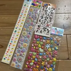 平成レトロ　シールまとめ売り ぷくぷくシール　ハート　星　花　ミッキー