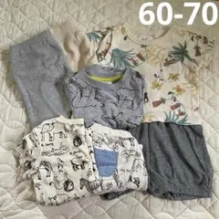 まとめ売り 60-70cm 半袖 ロンパース トップス ズボンのサムネイル