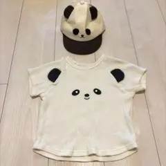 早い者勝ち！パンダモチーフ 半袖Tシャツ キャップ セット　80cmのサムネイル