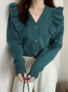 GRL ショルダーフリルショート丈カーディガン[ac1836]