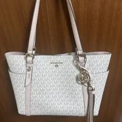 マイケルコース トートバッグ A4可 自立 通勤 ホワイト ピンク